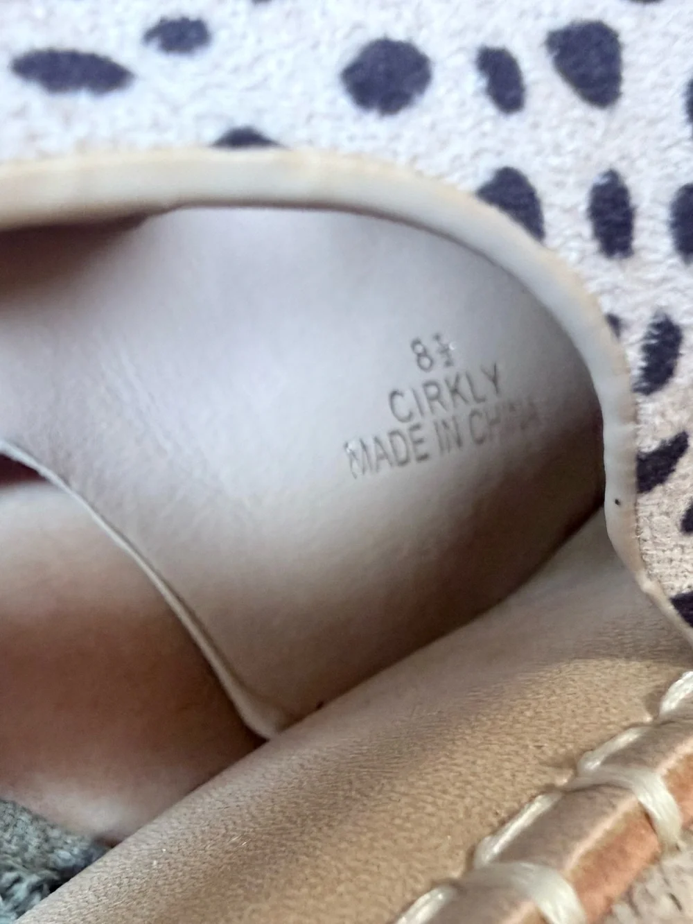 Catherine Malandrino Spotted Espadrille Wedge Sandals in Cream and Black